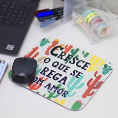 Mouse Pad Cactos Colors Bege com Frase