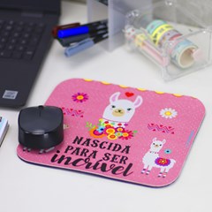Mouse Pad Lhama Candy com Frase