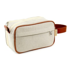 Necessaire de Viagem Dupla Cinza Claro