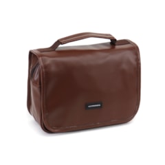 Necessaire de Viagem Ganchinho Marrom Cacau