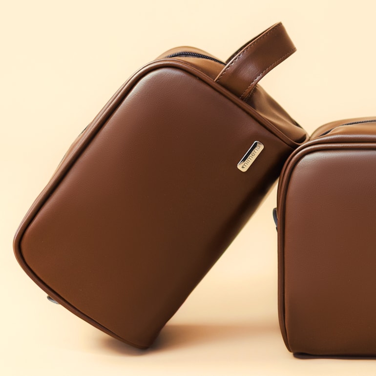 Necessaire Essential Pequena Marrom Cacau