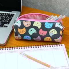 Necessaire Estampada Gatinhos Coloridos