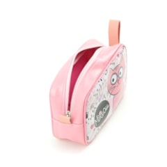 Necessaire Estampada Miau Gato Rosa Média