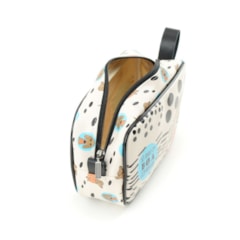 Necessaire Estampada Salsicha Cachorro Marrom Média