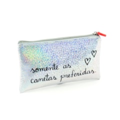 Necessaire Flat Holográfica Somente Canetas Preferidas