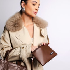 Necessaire Flat Marrom Cacau