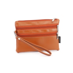 Necessaire Flat Tripla Caramelo