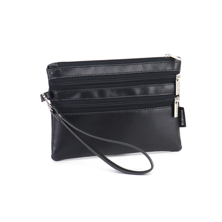 Necessaire Flat Tripla Preta