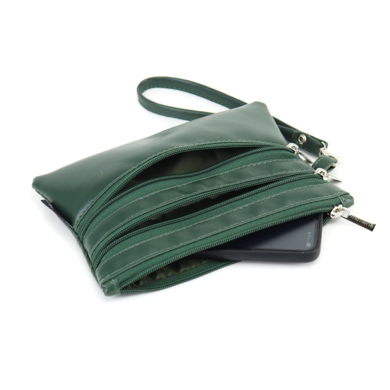 Necessaire Flat Tripla Verde Oliva