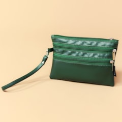 Necessaire Flat Tripla Verde Oliva