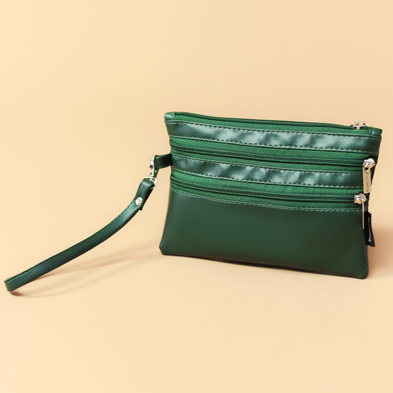 Necessaire Flat Tripla Verde Oliva
