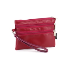 Necessaire Flat Tripla Vermelho Cereja