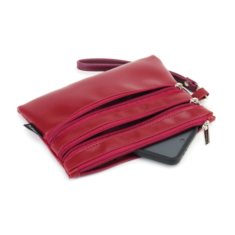 Necessaire Flat Tripla Vermelho Cereja