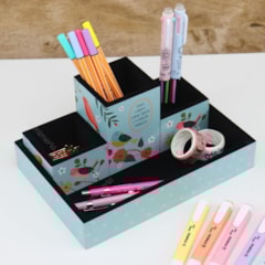 Organizador de Mesa Decorado Pássaros