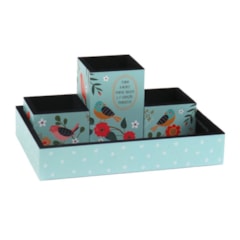Organizador de Mesa Decorado Pássaros