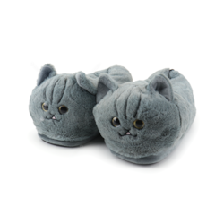 Pantufa 3D Gatinho Cinza