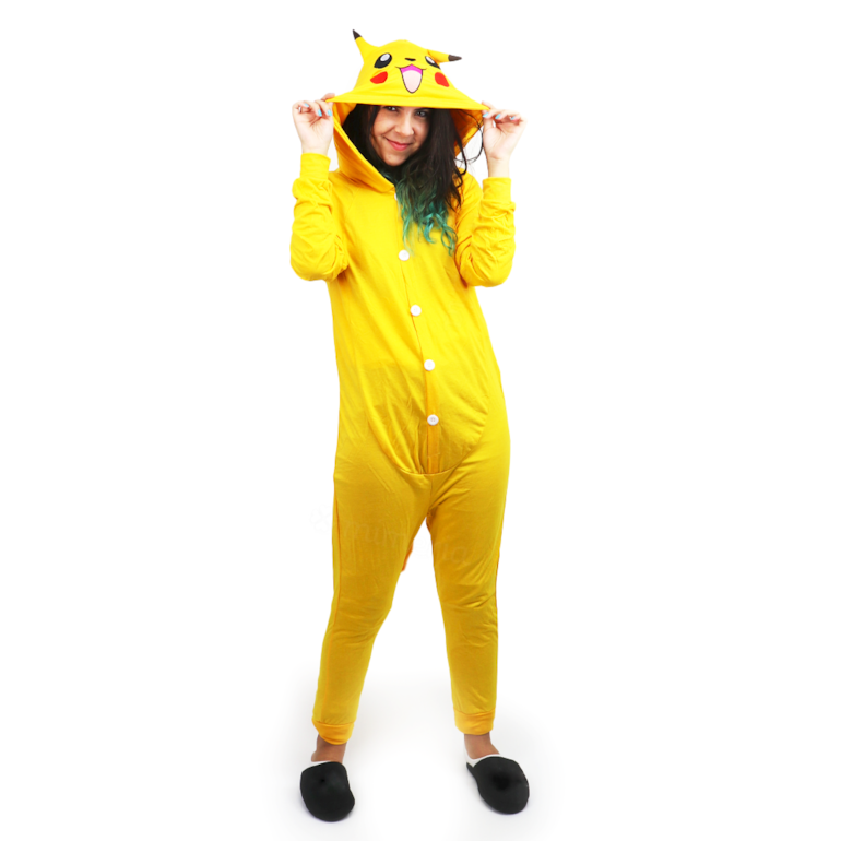 Pikachu Kigurumi Macacão Pijama Roupa Fantasia Cosplay Verão Adulto Oficial  Pokémon