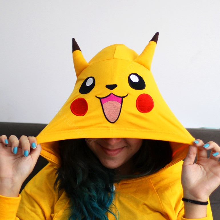 Pikachu Kigurumi Macacão Pijama Roupa Fantasia Cosplay Verão