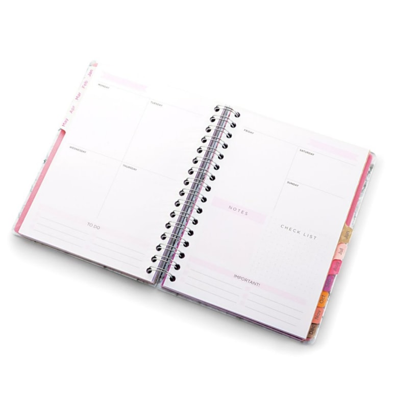 Planner Permanente Wire-o Pink Stone Laço