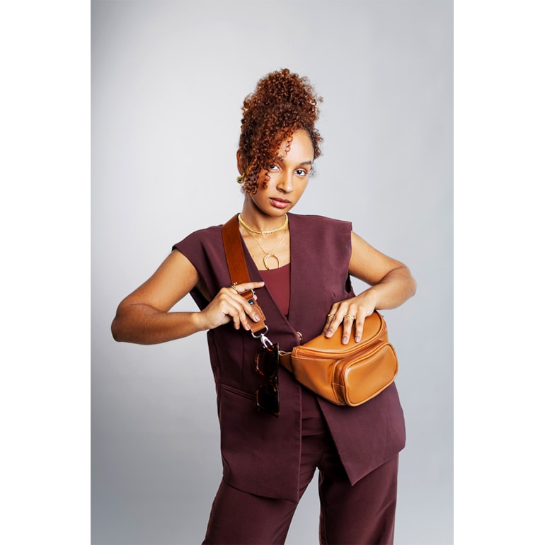 Pochete com Bolso Caramelo
