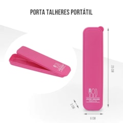 Porta Talheres Portátil Vibe Pink