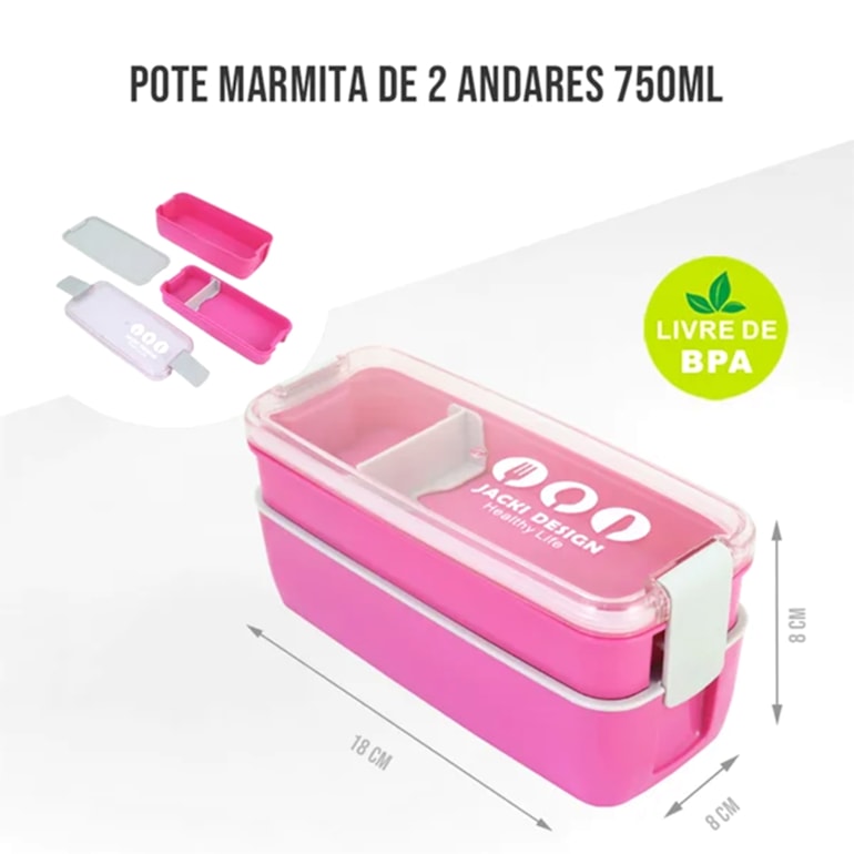 Pote Marmita 2 Andares Vibe Pink 750 ml