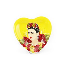 Prato Coração Frida Kahlo Amarelo Médio