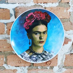 Prato de Porcelana Frida Kahlo Azul