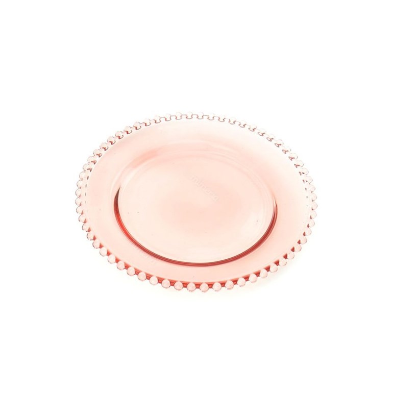 Queijeira de Cristal de Chumbo Pearl Rosa Pequena