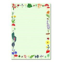 Refil Decorado para Caderno e Planner Argolado Fichário Love Garden Verde