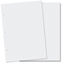 Refil Quadriculado Branco Caderno e Planner Argolado