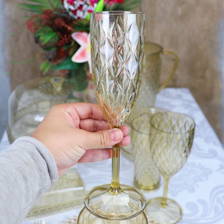 Taça de Champagne Glamour Âmbar 200 ml