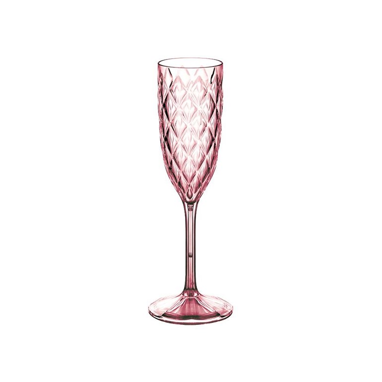 Taça de Champagne Glamour Rosa 200 ml