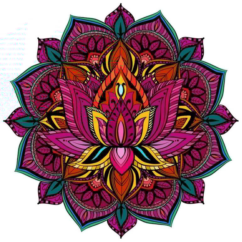Tapete Mandala Flor de Lótus Colorida