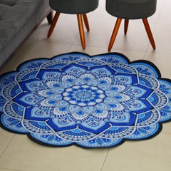 Tapete Mandala Floral Azul